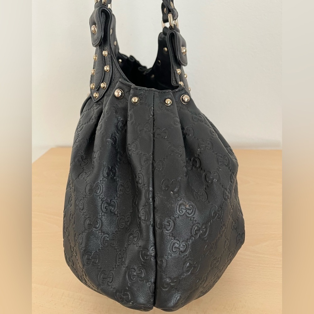 Gucci Guccissima Studded Leather Pelham Shoulder Bag Ltd Ed Rare 1990 - Picture 7 of 17